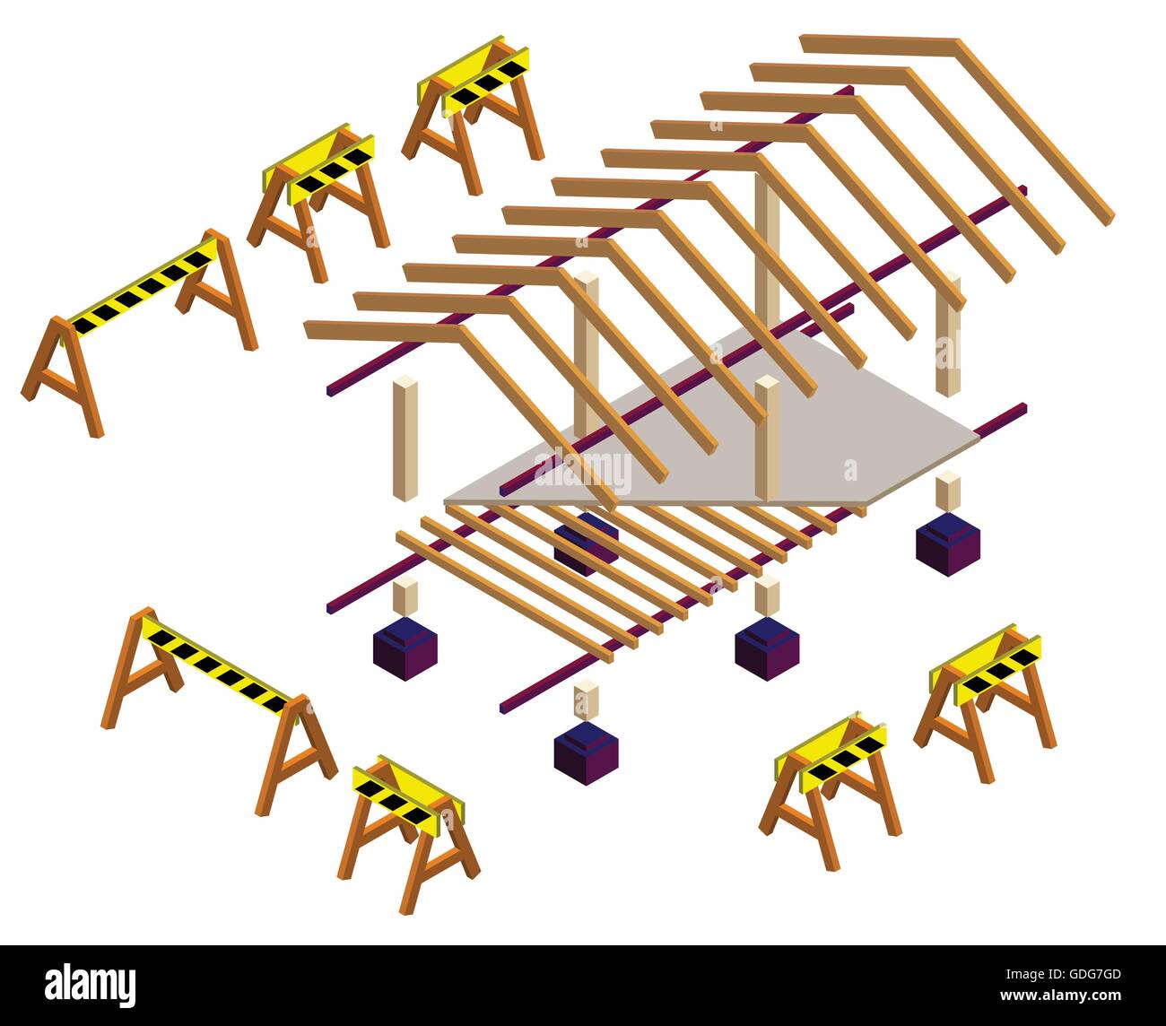 illustration of house structure concept in isometric graphic Stock ...