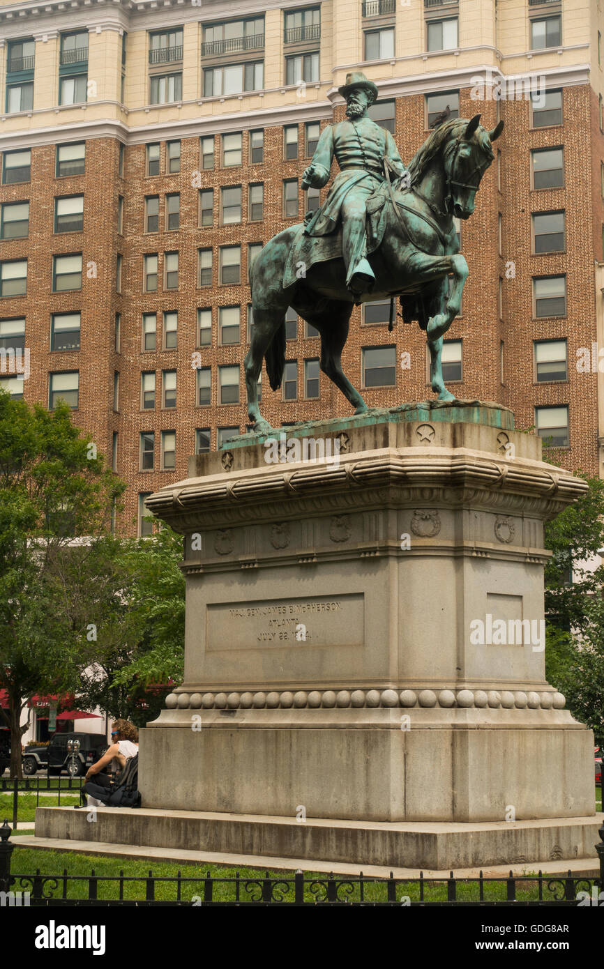 Major general james b mcpherson statue washington dc stock photo alamy