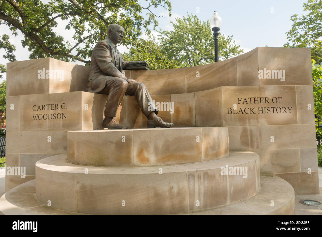 Carter G Woodson memorial park statue Washington DC Stock Photo