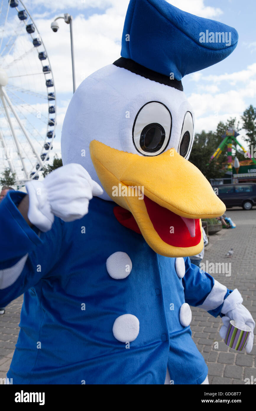 man dressed as Daffy Duck, Gdynia Poland Stock Photo