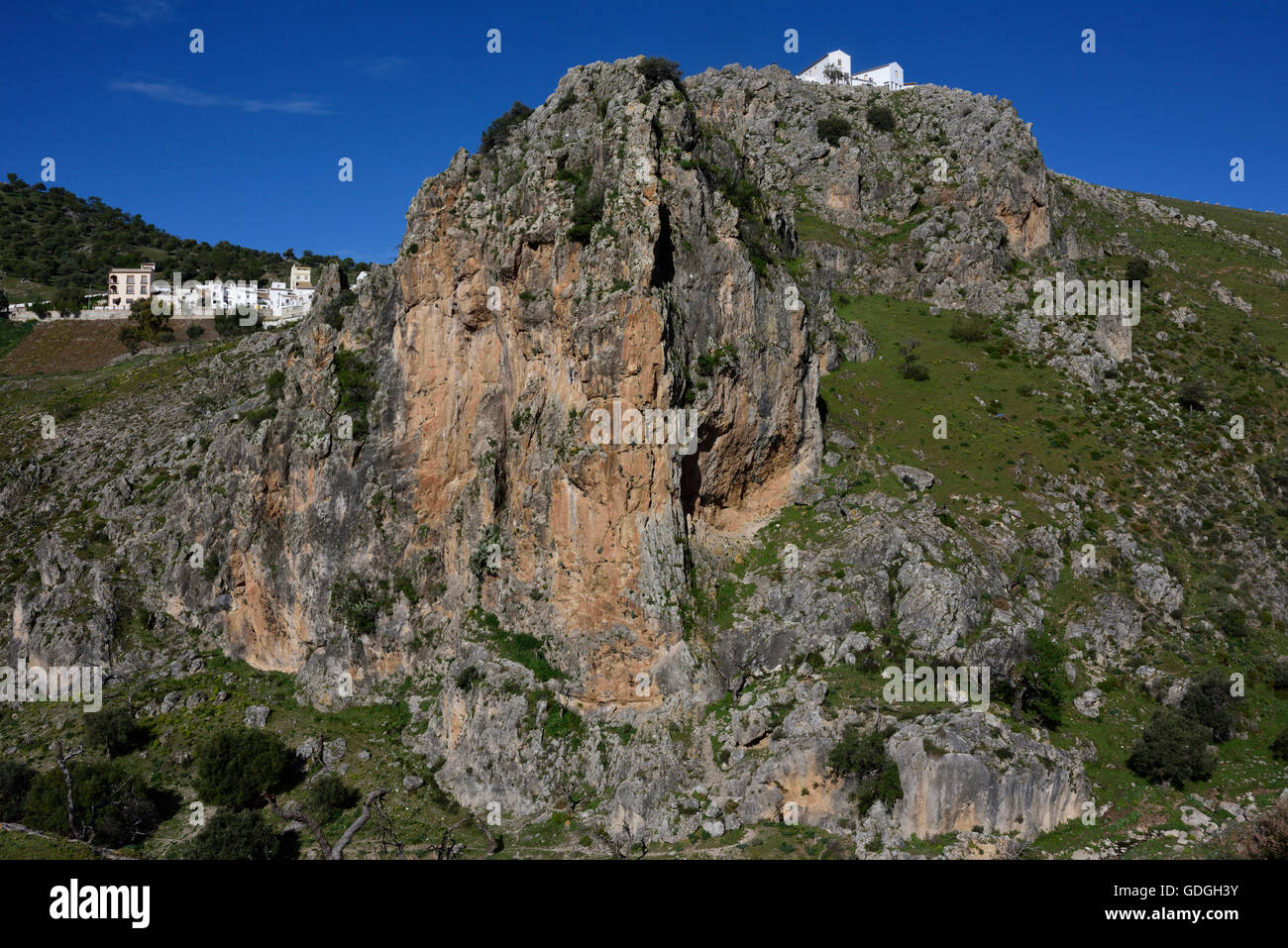 Caňete la Real,village,rock faces,Province Malaga,Andalusia,Spain Stock Photo