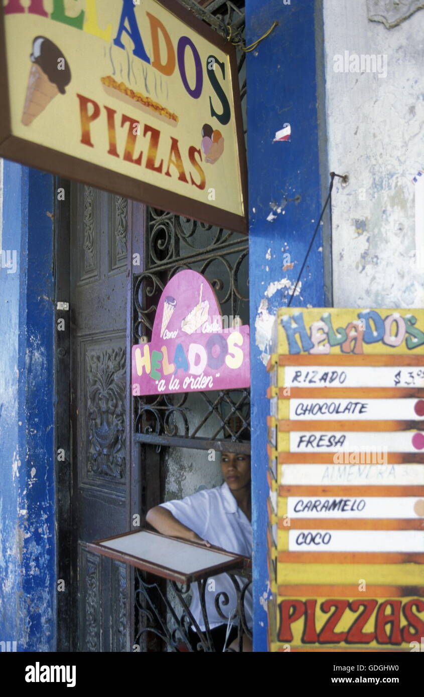 pizza and fast food in the old Town of the Village of trinidad on Cuba