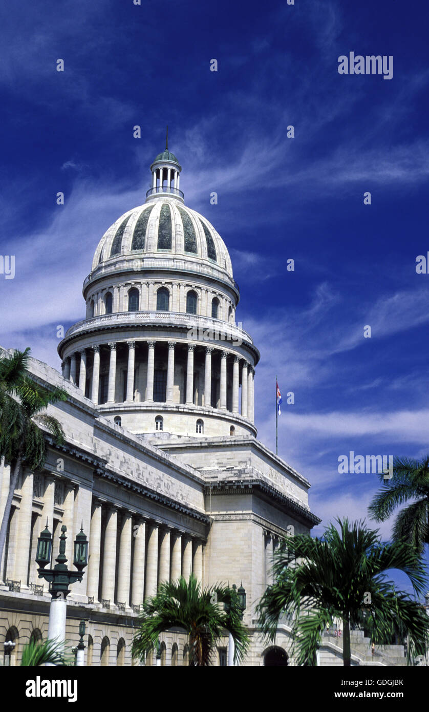 the capitolio National in the city of Havana on Cuba in the caribbean sea. Stock Photo