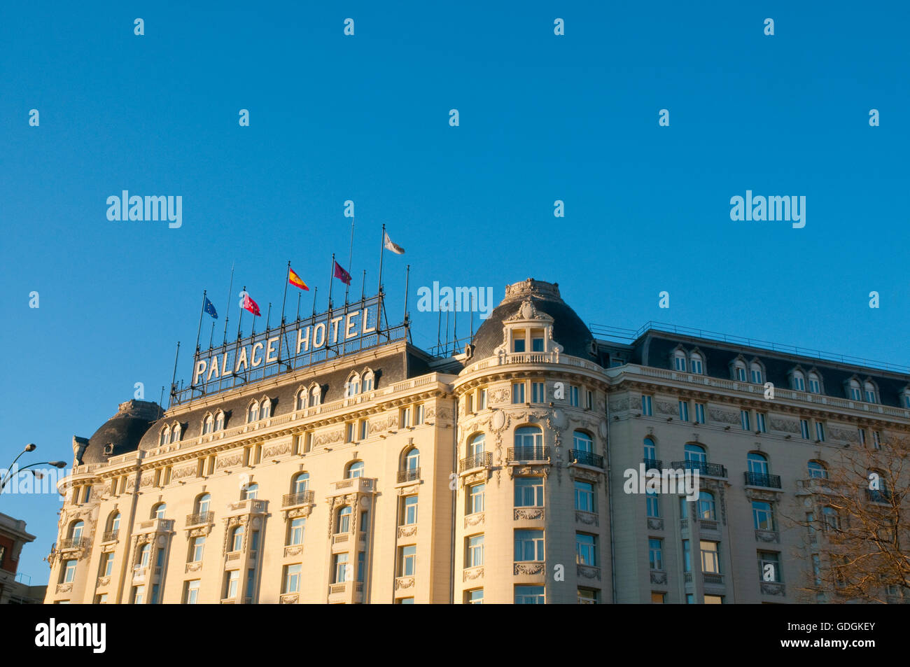 Facade of Palace Hotel. Madrid, Spain. Stock Photo