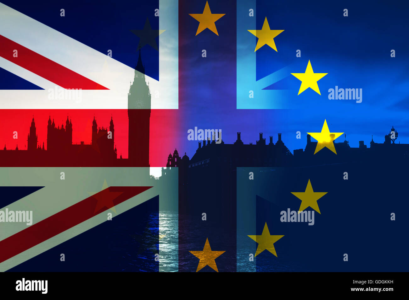 Brexit concept - the UK decides to leave the EU Stock Photo