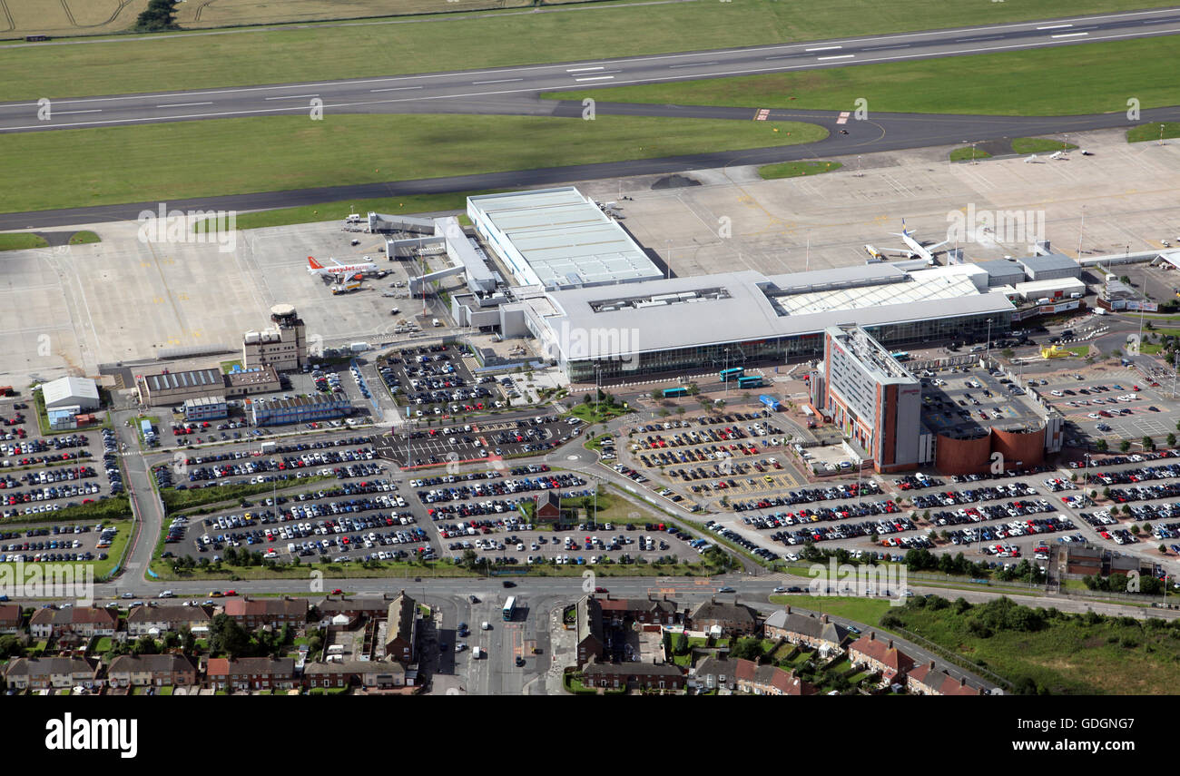 aerial view of Liverpool John Lennon Airport, UK Stock Photo