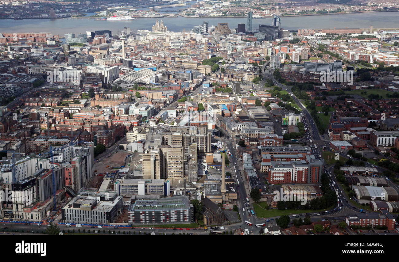 aerial view of the Liverpool skyline, UK Stock Photo Alamy