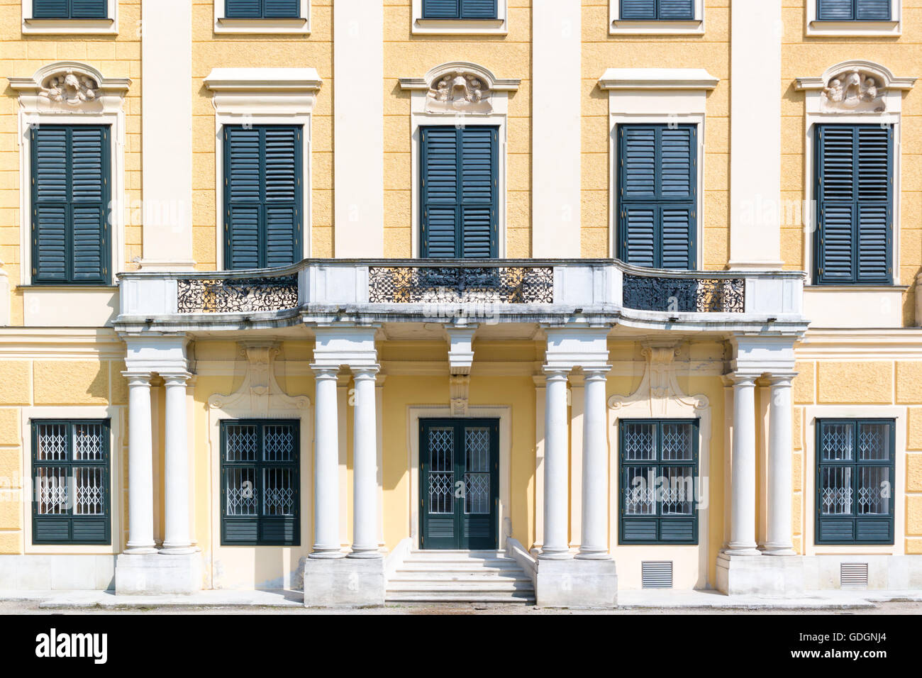 Detail of west facade of Schonbrunn Palace in Vienna, Austria Stock Photo