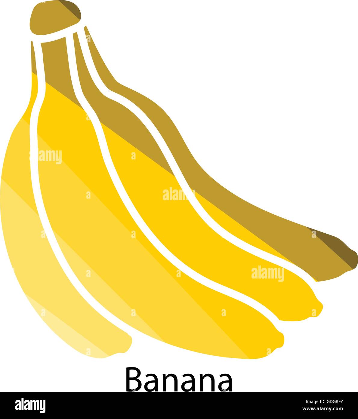 Banana icon. Flat color design. Vector illustration. Stock Vector