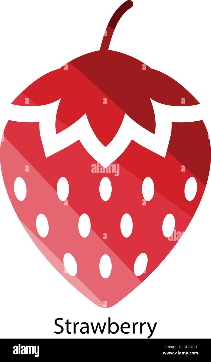 Strawberry icon. Flat color design. Vector illustration Stock Vector ...