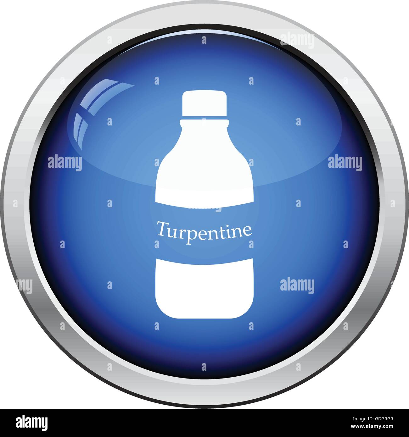 Turpentine icon. Glossy button design. Vector illustration. Stock Vector