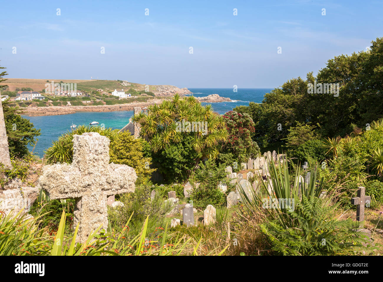 Cemetery of St. Mary's Old Church, St. Mary's, Isles of Scilly, UK Stock Photo