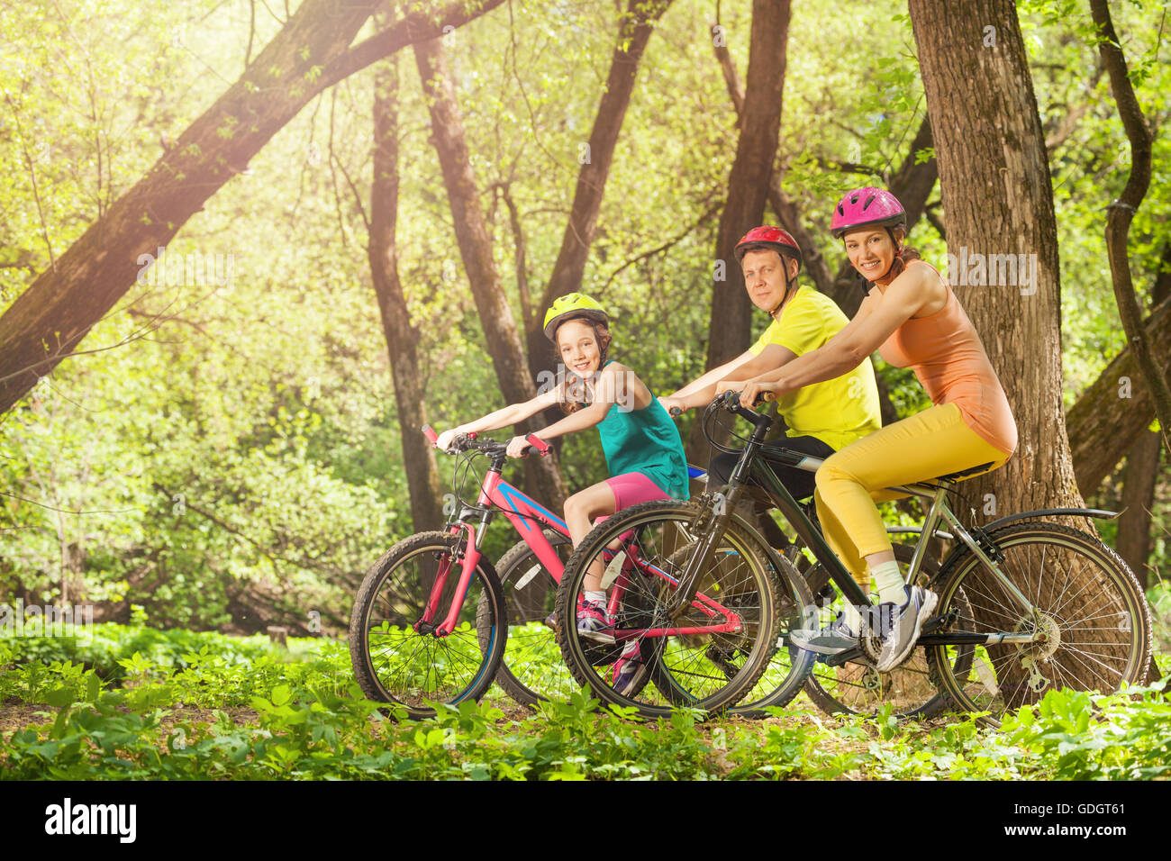 family on bicycle