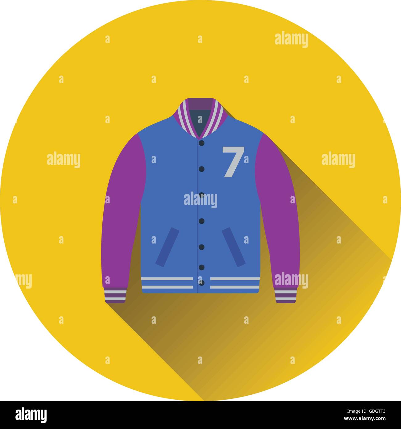 Baseball jacket icon. Flat color design. Vector illustration Stock