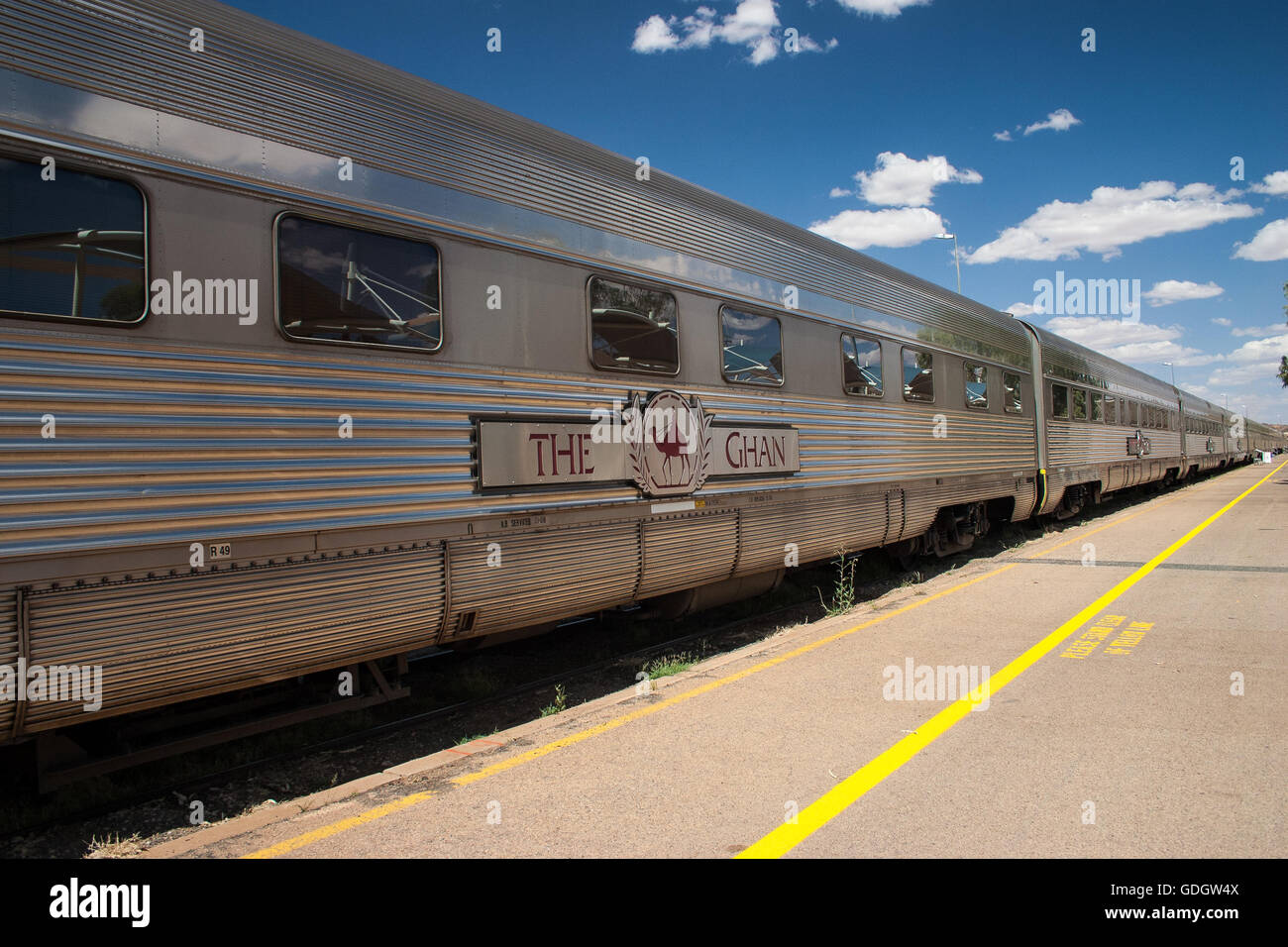 The Ghan in Alice Springs Stock Photo