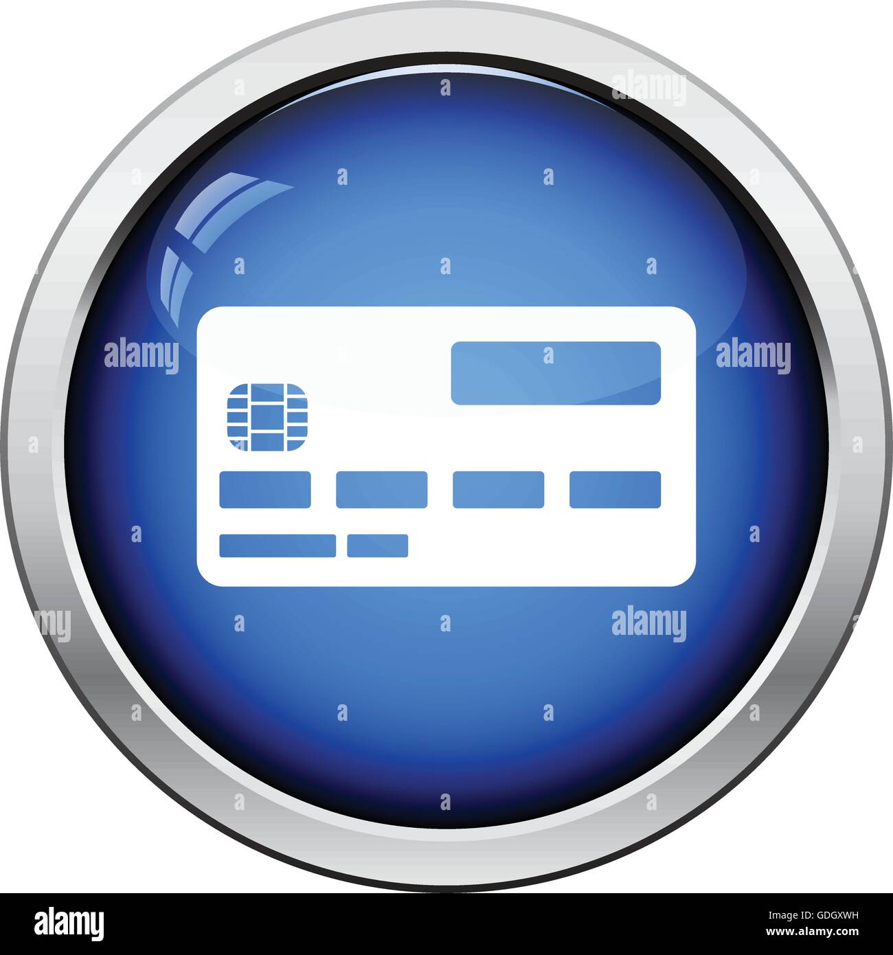 Credit card icon. Glossy button design. Vector illustration Stock ...