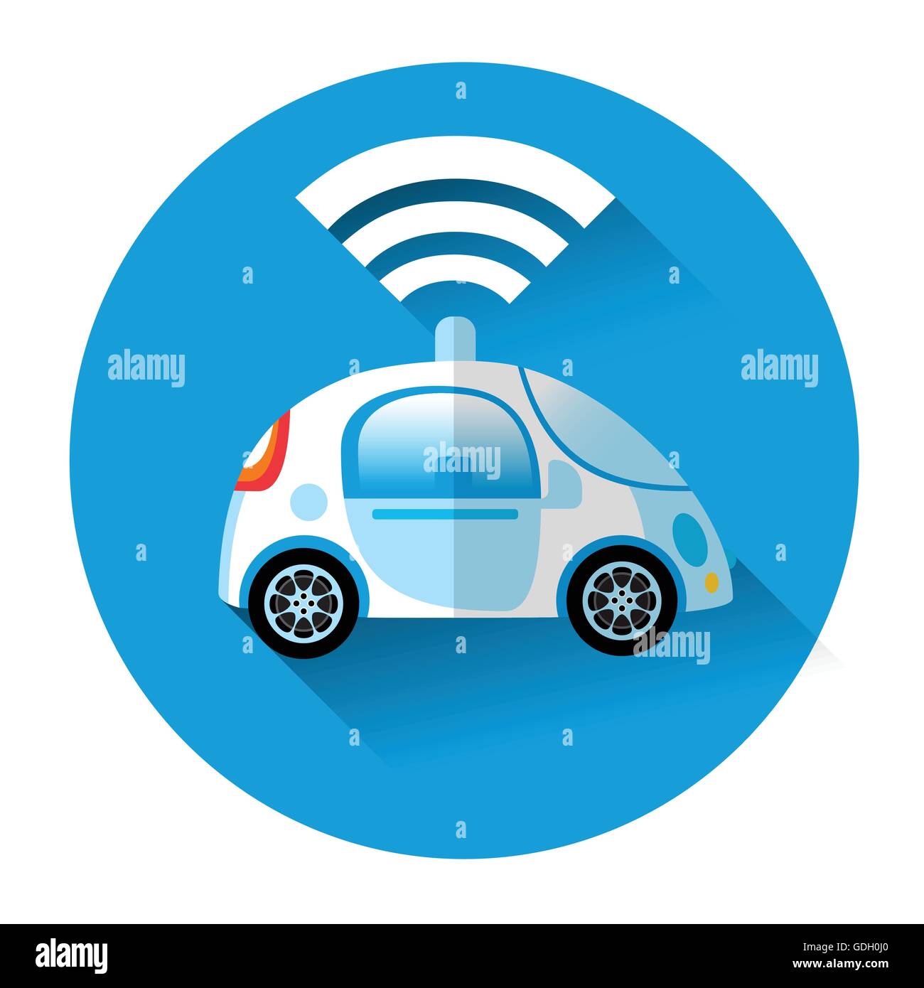 Car With Wifi Internet Icon Stock Vector