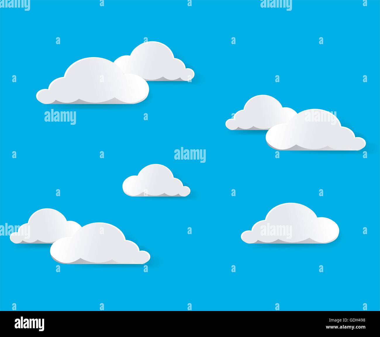 Cartoon clouds. Illustration on blue background for design Stock Vector