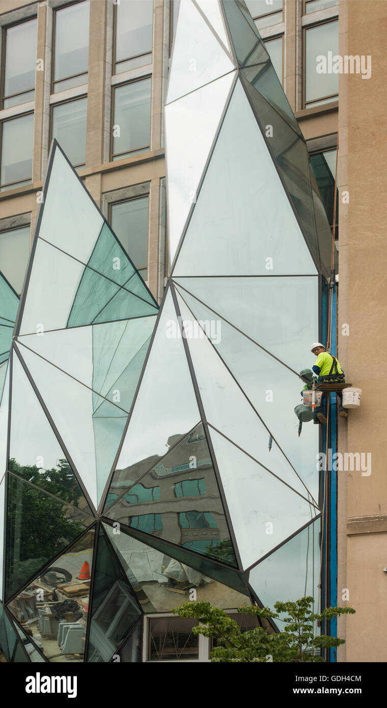 sealing glass windows on building Washington DC Stock Photo Alamy