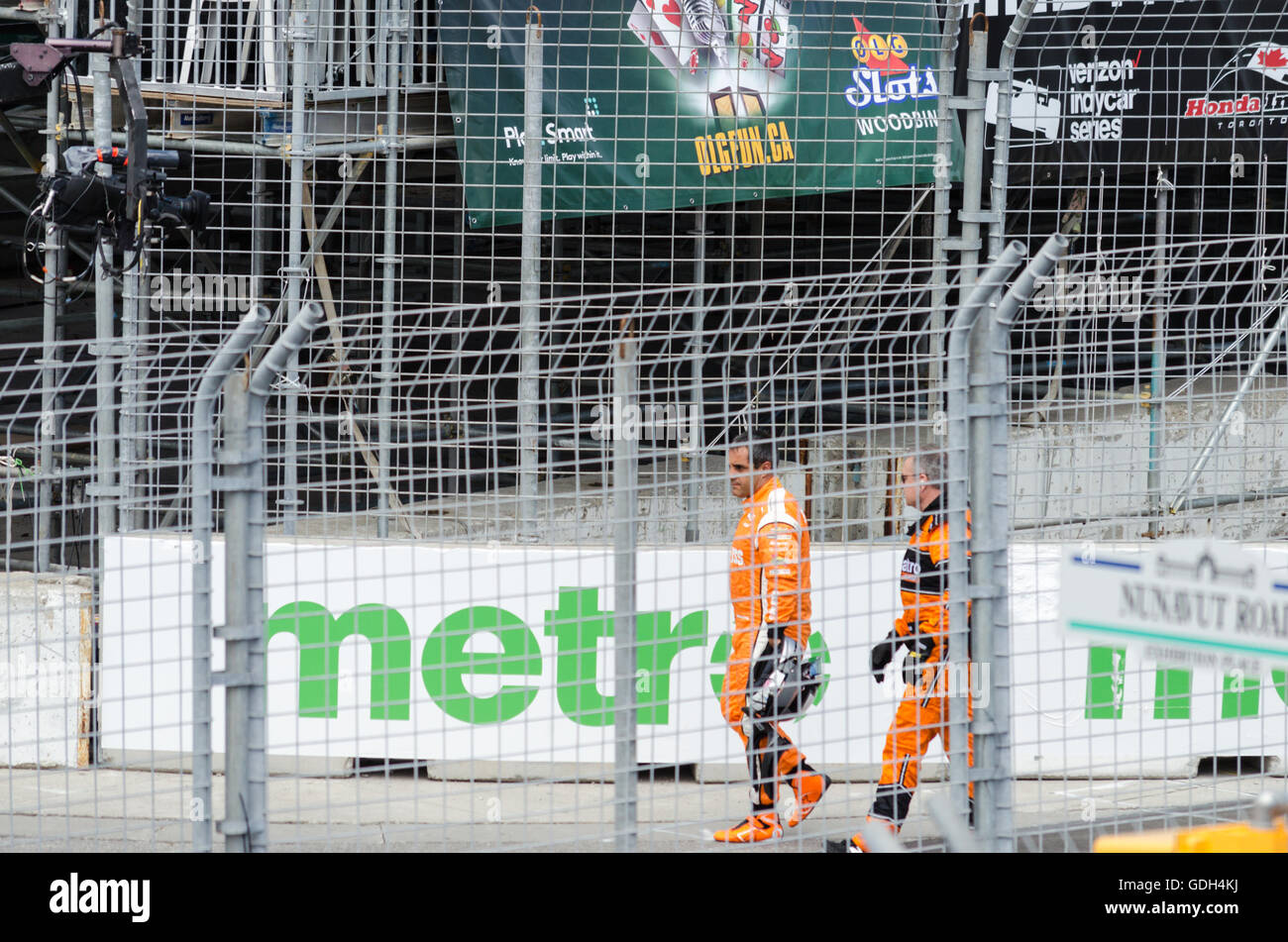 Juan Pablo Montoya Crashed at Honda Indy Toronto 2016 Stock Photo