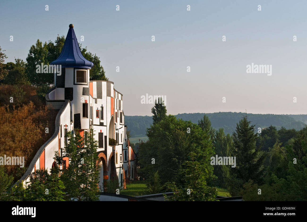 Kunsthaus, Art House of the Rogner Bad Blumau hotel complex, designed by architect Friedensreich Hundertwasser Stock Photo