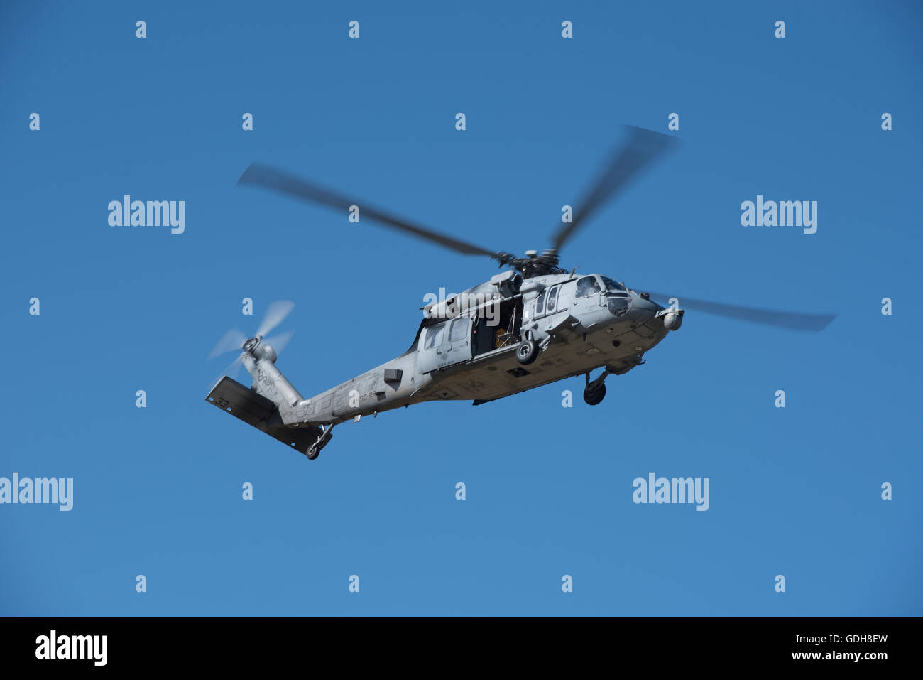 USN Sikorsky MH-60S Seahawk (Knighthawk) 167872-BR-33 (HSC-28 – Helicopter Sea Combat Squadron ‘Dragon Whales'.   SCO 10,740. Stock Photo