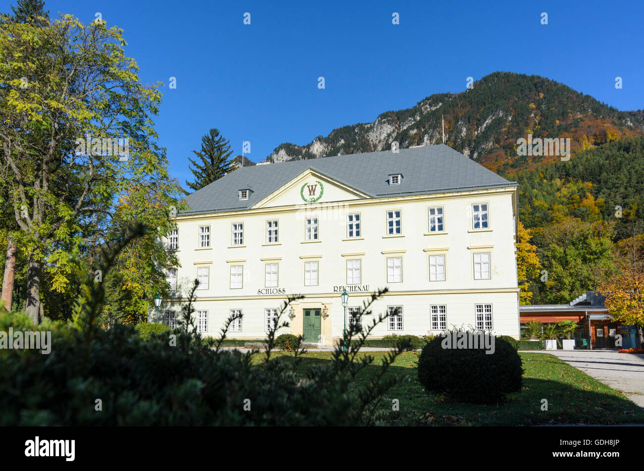 Reichenau an der Rax: Reichenau Castle, Austria, Niederösterreich, Lower Austria, Wiener Alpen, Alps Stock Photo
