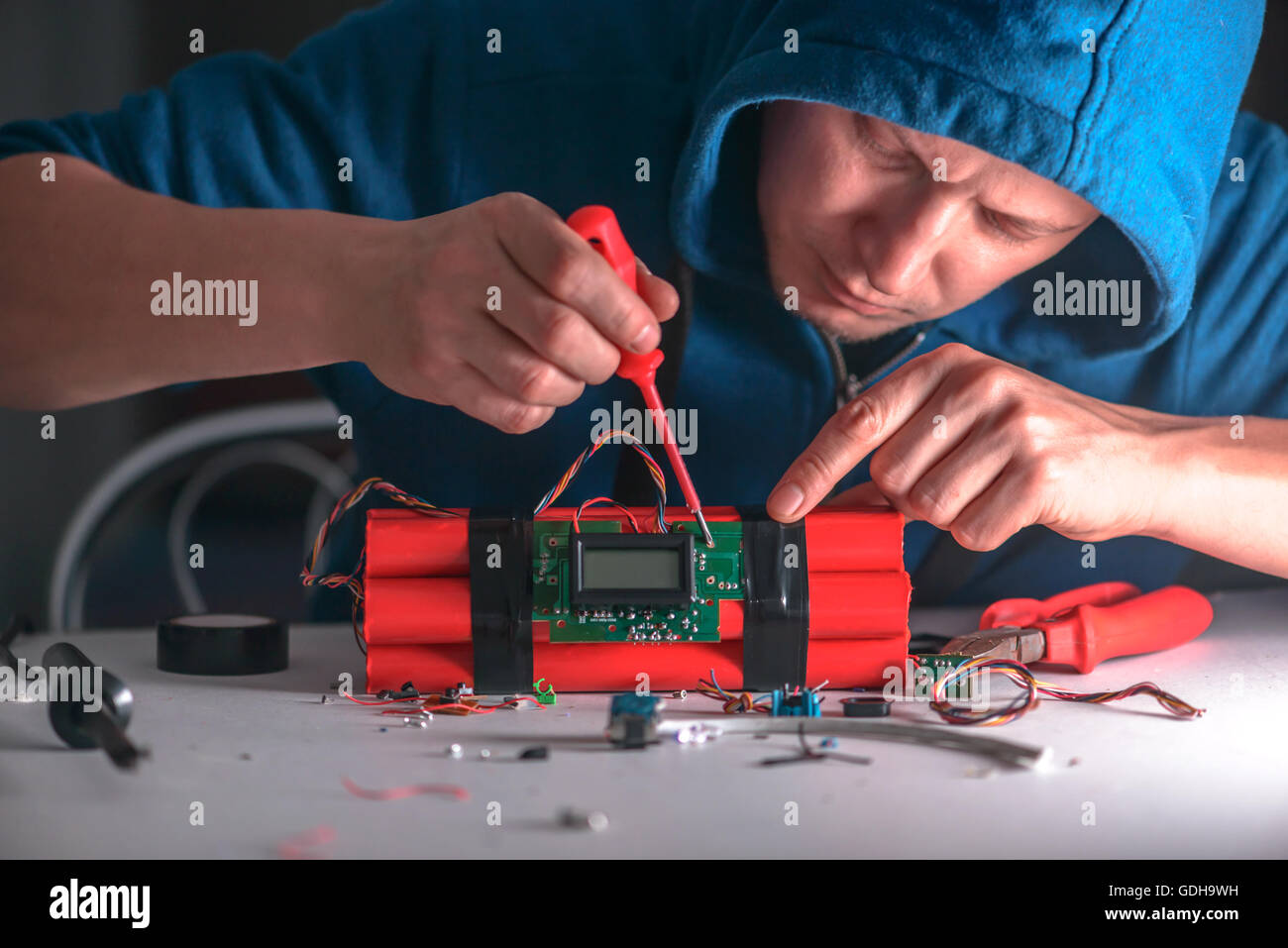 making bomb with digital timer Stock Photo Alamy