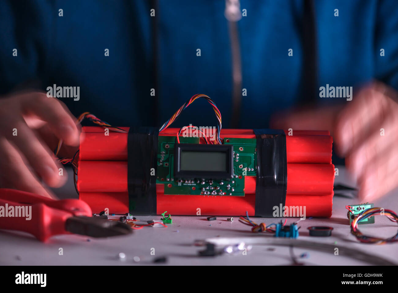 making bomb with digital timer Stock Photo Alamy