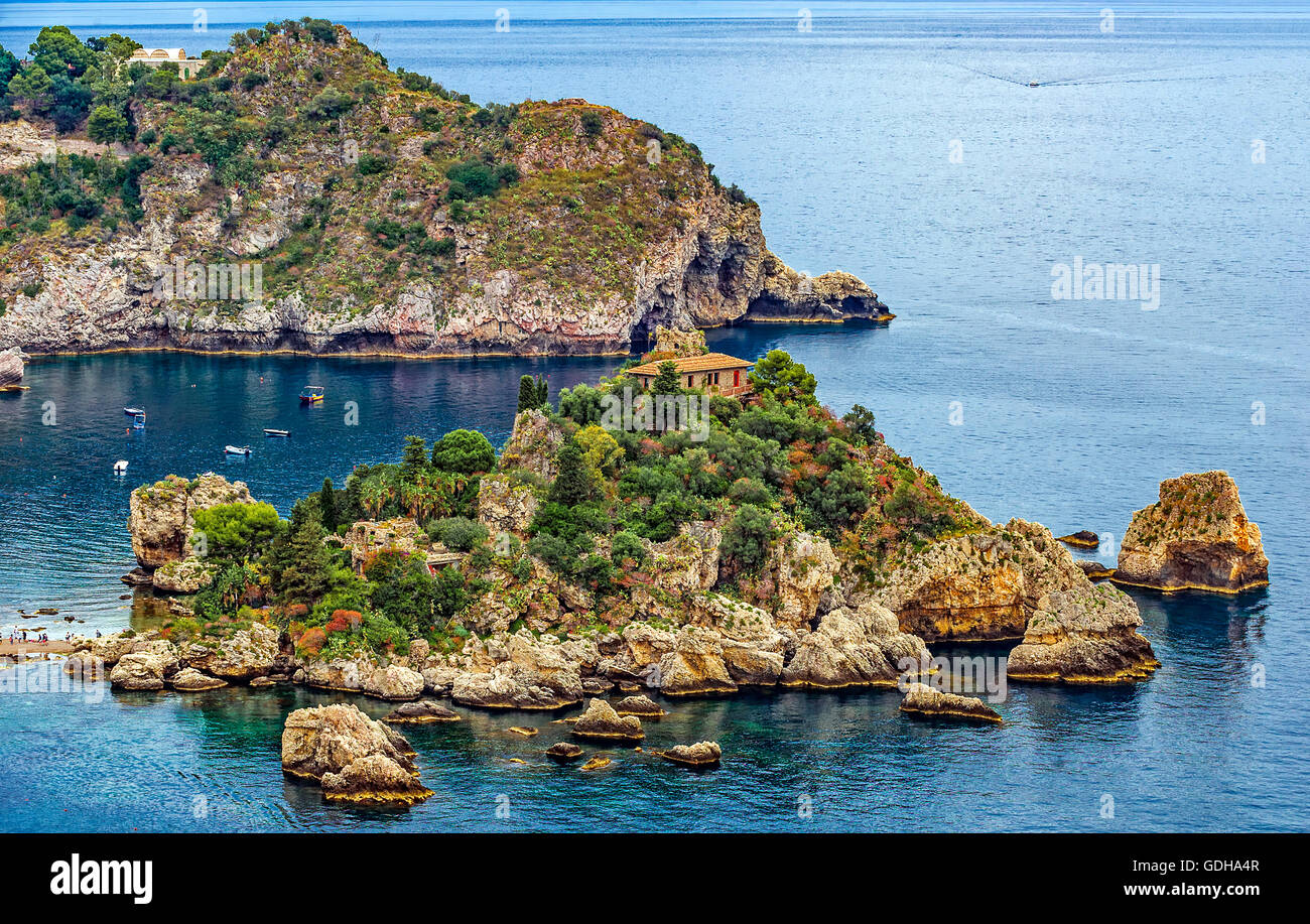 Italy Sicily Taormina - Isola Bella Stock Photo