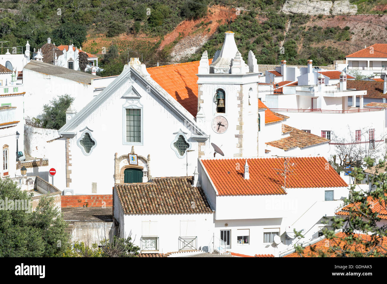 Alte village and Nossa Senhora da Assunçao Church, Algarve, Portugal Stock Photo