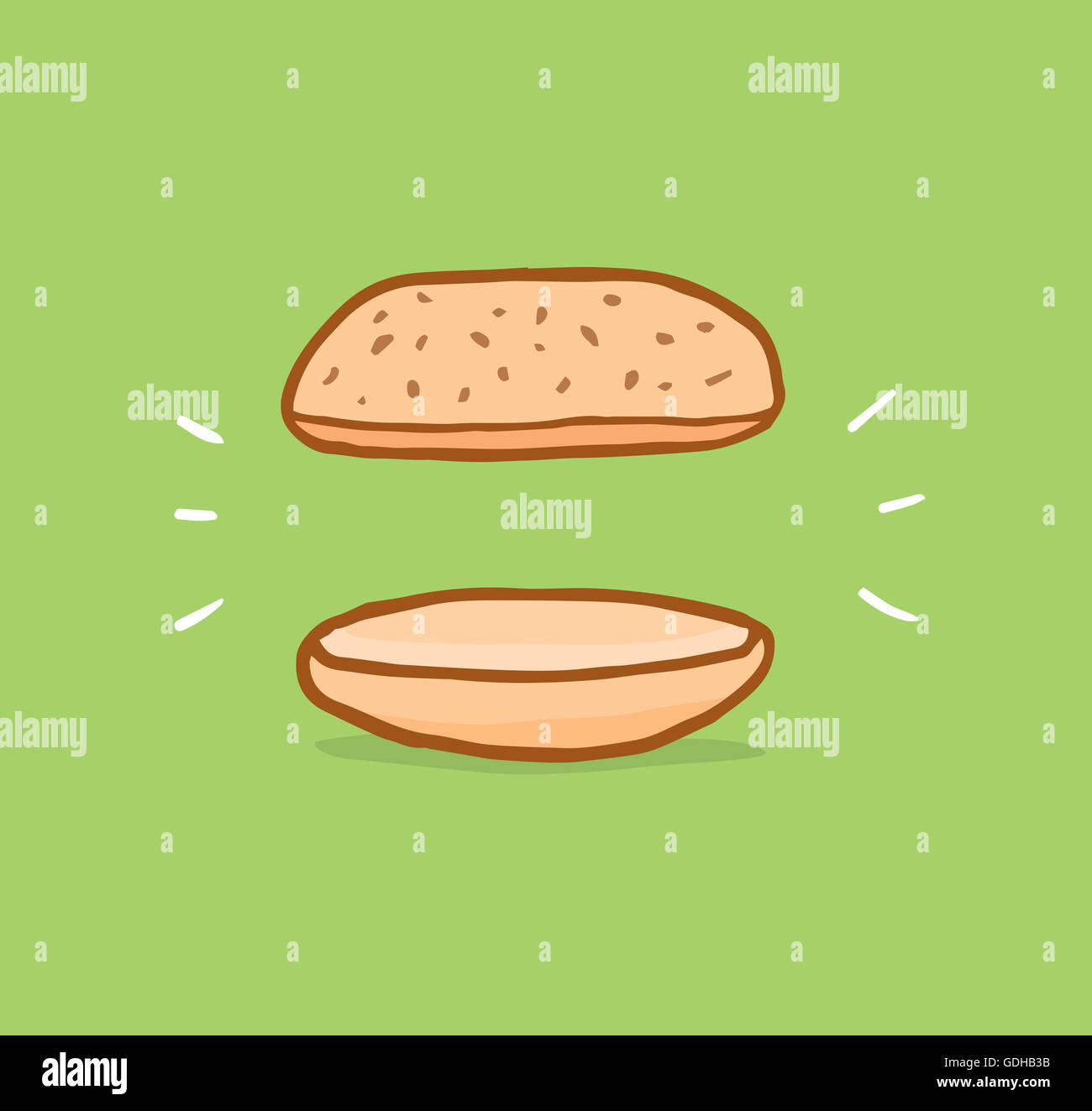 Cartoon illustration of two sandwich breads with nothing between them