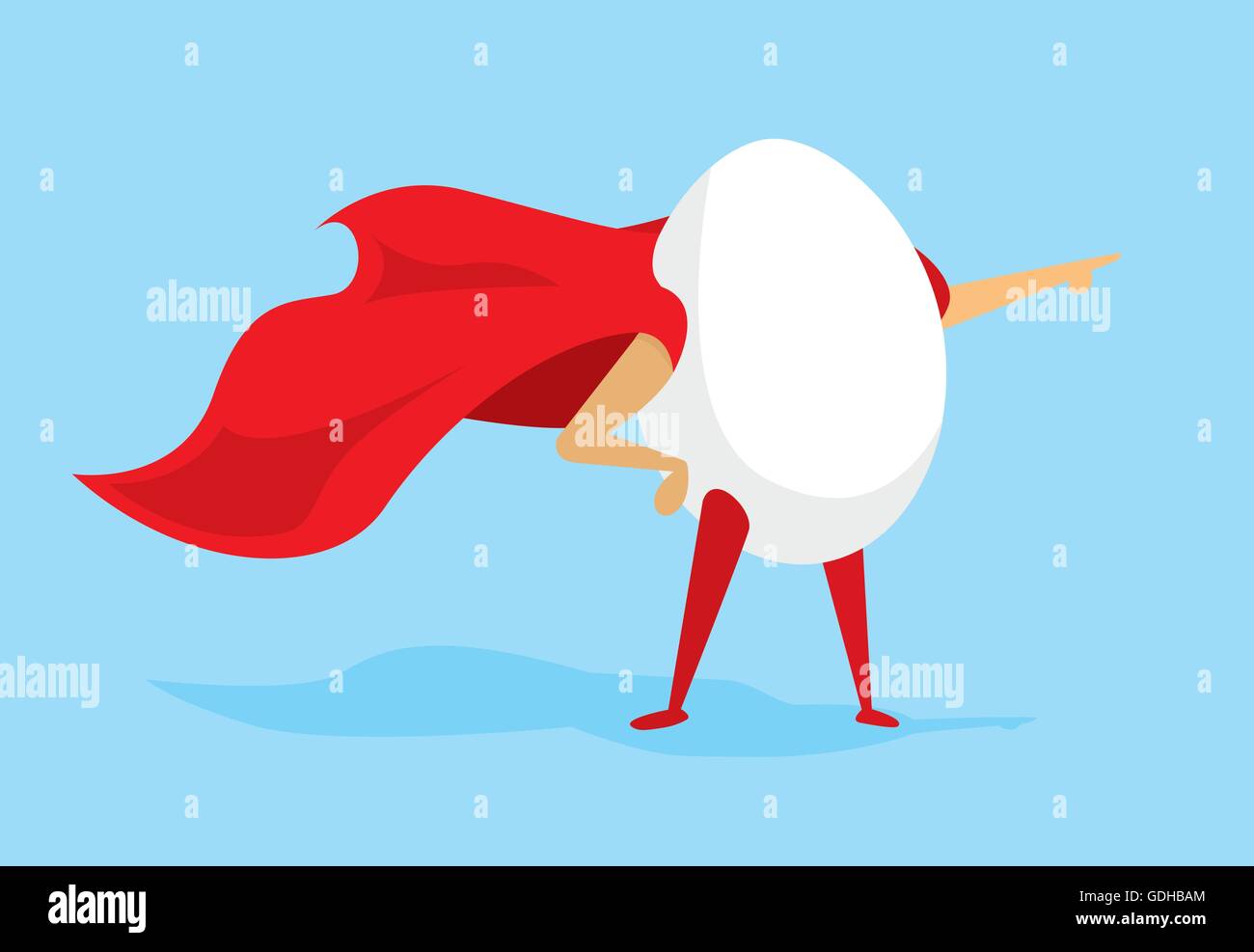 Cartoon illustration of egg super hero with cape Stock Photo Alamy