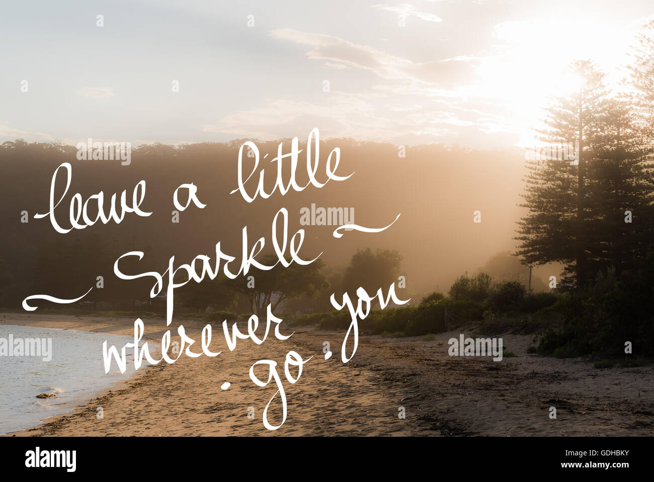 Leave A Little Sparkle Wherever You Go Message Handwritten 