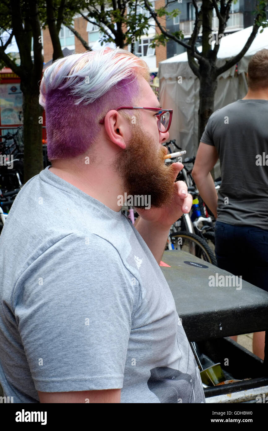 young male with short multi coloured dyed hair southsea england uk Stock  Photo - Alamy