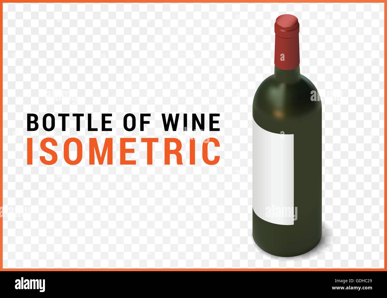 bottle of wine isometric flat vector Stock Vector Image & Art - Alamy