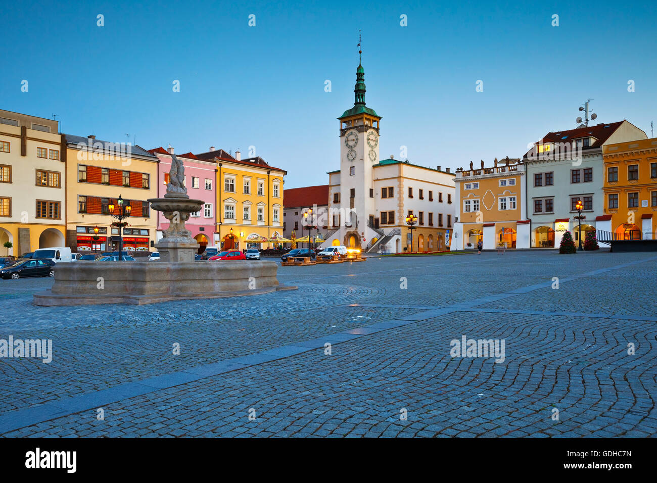 Town hall in the main square of Kromeriz city in Moravia, Czech