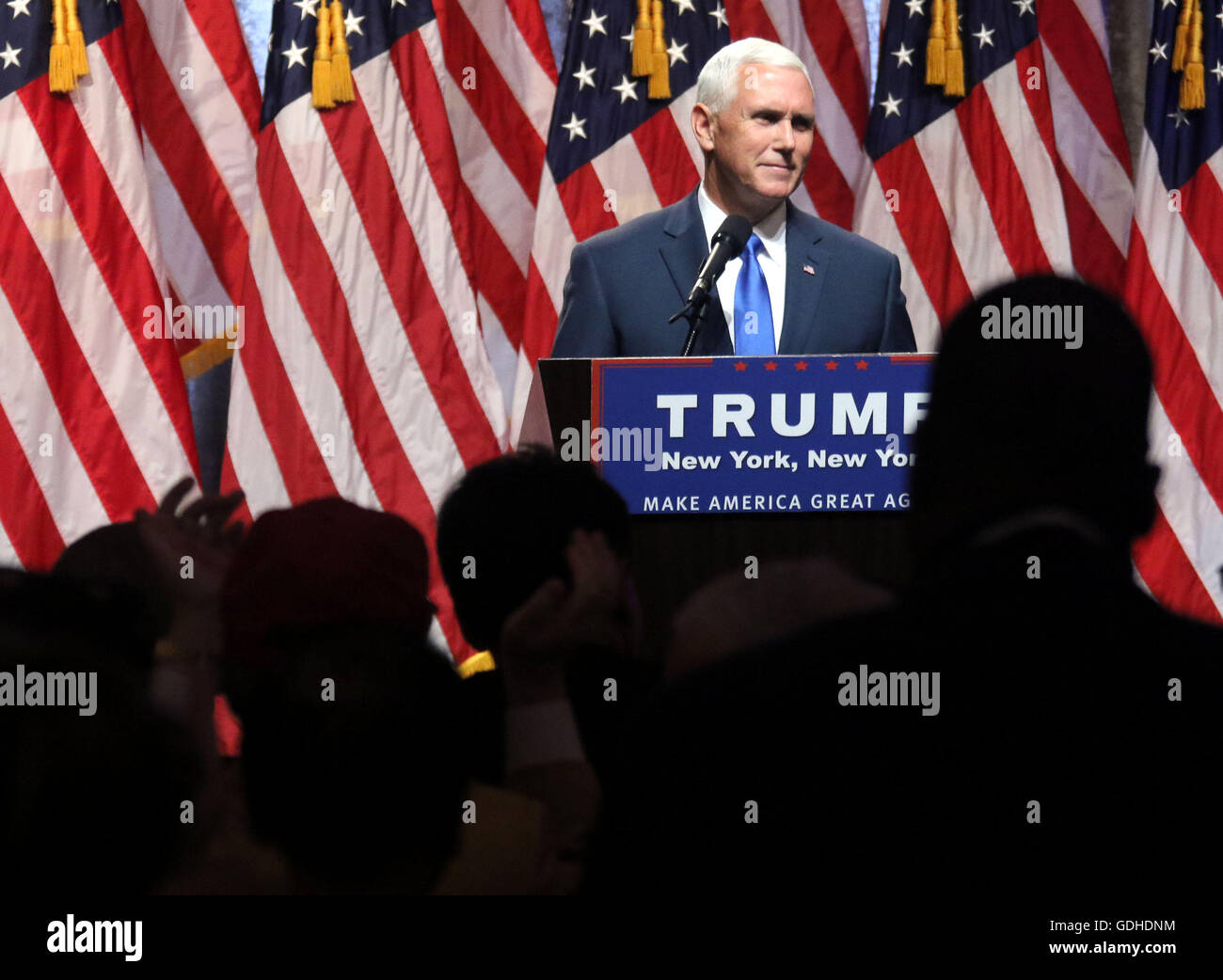 New York, New York, USA. 16th July, 2016. Indiana Governor MIKE PENCE ...