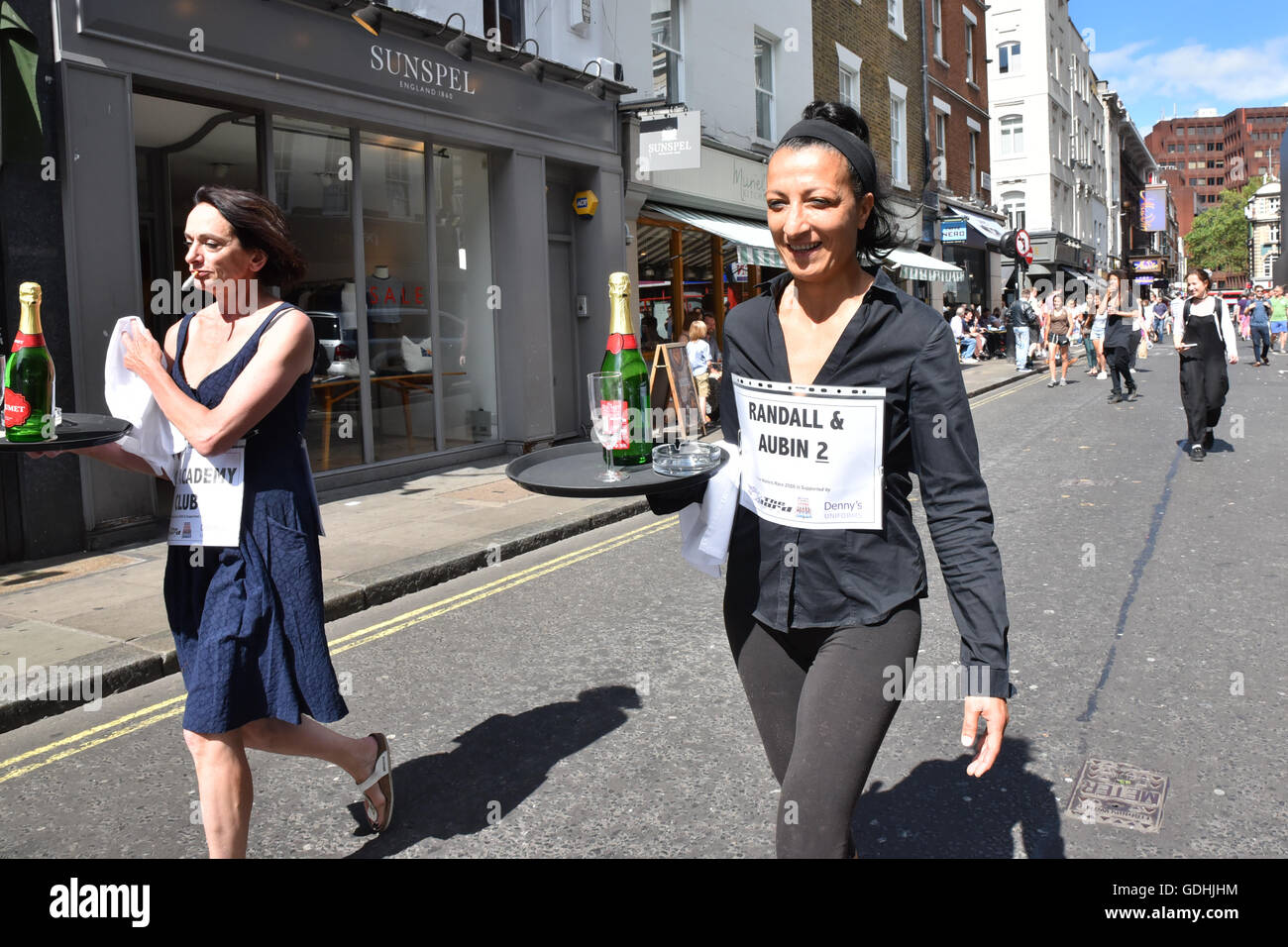 Soho, London, UK. 17th July, 2016. The traditional Soho Waiters Race