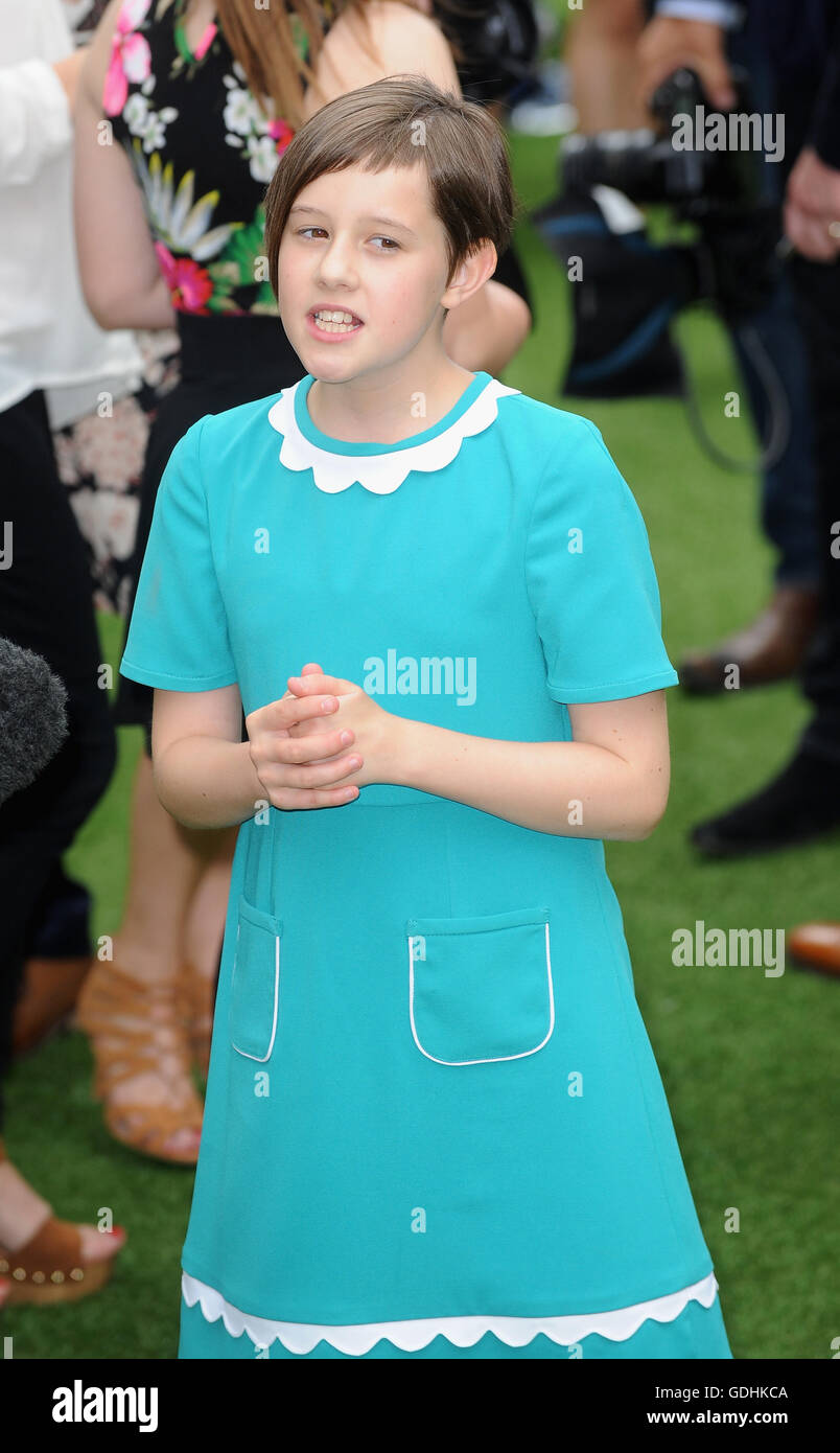 London, UK. 17th July, 2016. Ruby Barnhill attends the UK Premiere of 'The BFG' at Odeon Leciester Square. Credit:  Ferdaus Shamim/ZUMA Wire/Alamy Live News Stock Photo