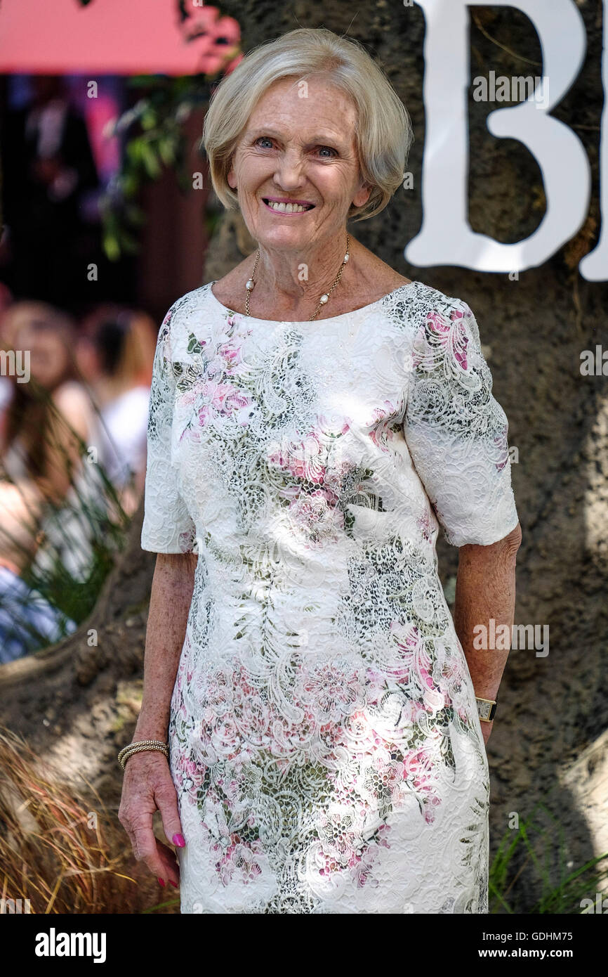UK premiere of THE BFG on 17/07/2016 at ODEON Leicester Square, London. Pictured: Mary Berry. Picture by Julie Edwards Stock Photo