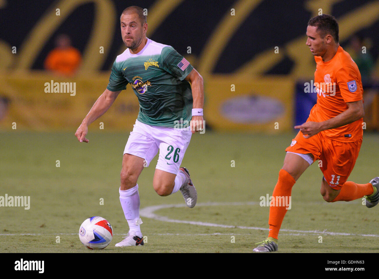 St Petersburg, Florida, USA. 16th July, 2016. Tampa Bay Rowdies midfielder Joe Cole (26) in action against Puerto Rico FC during an NASL match at Al Lang Stadium on July 16, 2016 in St Petersburg, Florida.ZUMA Press/Scott A. Miller © Scott A. Miller/ZUMA Wire/Alamy Live News Stock Photo