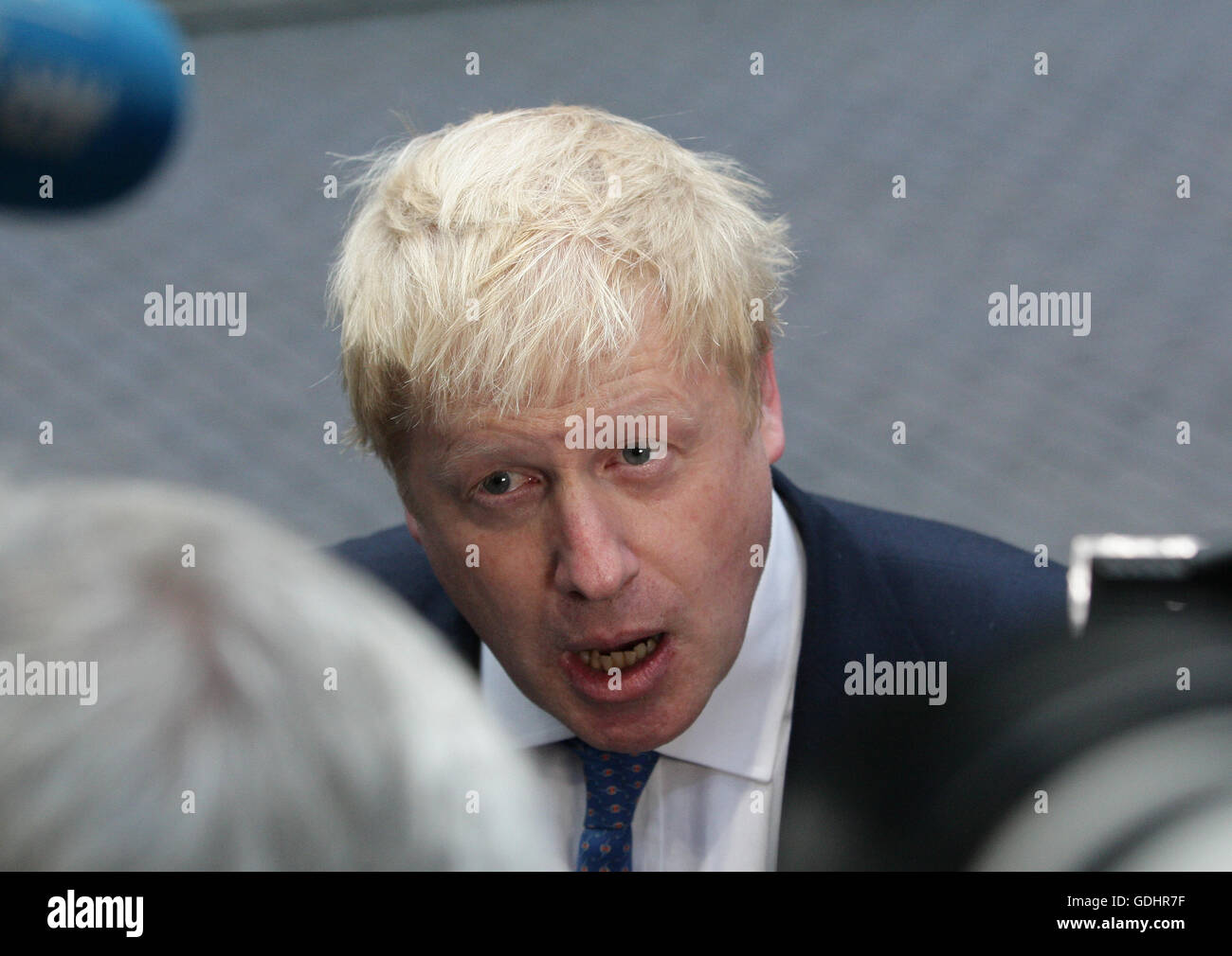 Brussels, Belgium. 18th July, 2016. Boris Johnson arrives at the meeting of the Foreign Affairs Council which takes place at the European Council. Credit:  Leonardo Hugo Cavallo/Alamy Live News Stock Photo