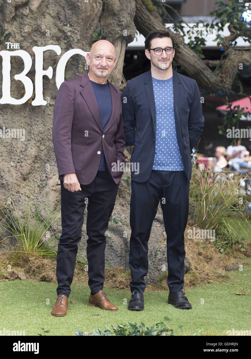 London, United Kingdom Of Great Britain And Northern Ireland. 17th July, 2016. Sir Ben Kingsley and Ferdinand Kingsley, The BFG film premiere at Leicester Square in London. 17/07/2016 | usage worldwide/picture alliance Credit:  dpa/Alamy Live News Stock Photo
