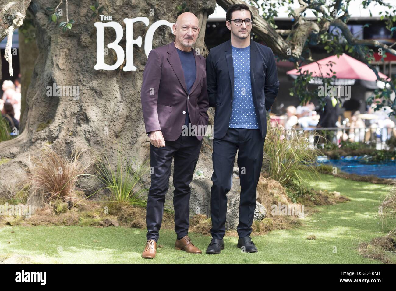 London, United Kingdom Of Great Britain And Northern Ireland. 17th July, 2016. Sir Ben Kingsley and Ferdinand Kingsley, The BFG film premiere at Leicester Square in London. 17/07/2016 | usage worldwide/picture alliance Credit:  dpa/Alamy Live News Stock Photo