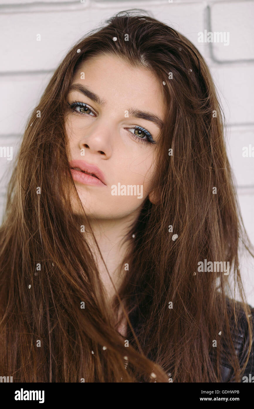 Closeup portrait of a beautiful young woman Stock Photo - Alamy