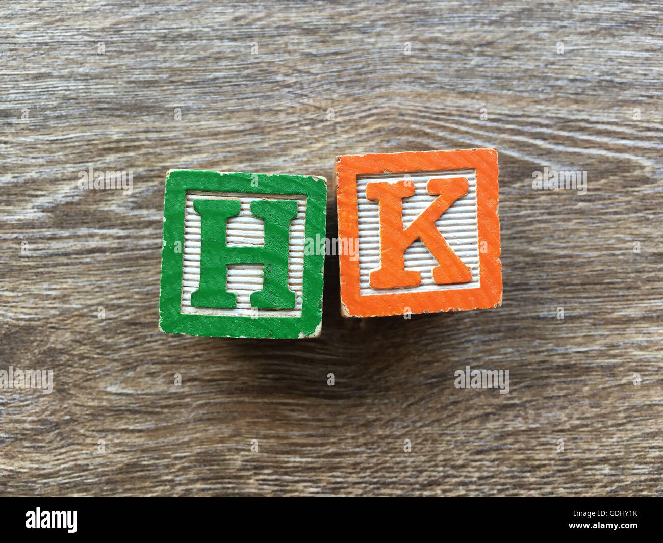 HK abbreviation for Hong Kong Stock Photo