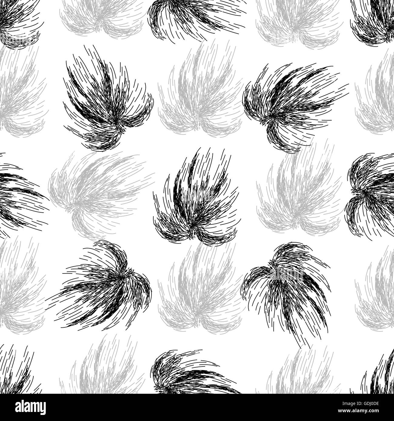 Hand drawn seamless black and white background Stock Vector Image & Art ...