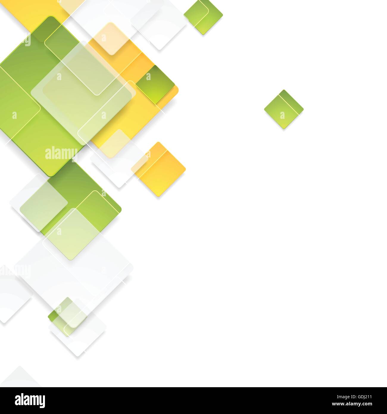 Green and orange glass glossy squares background. Vector illustration ...