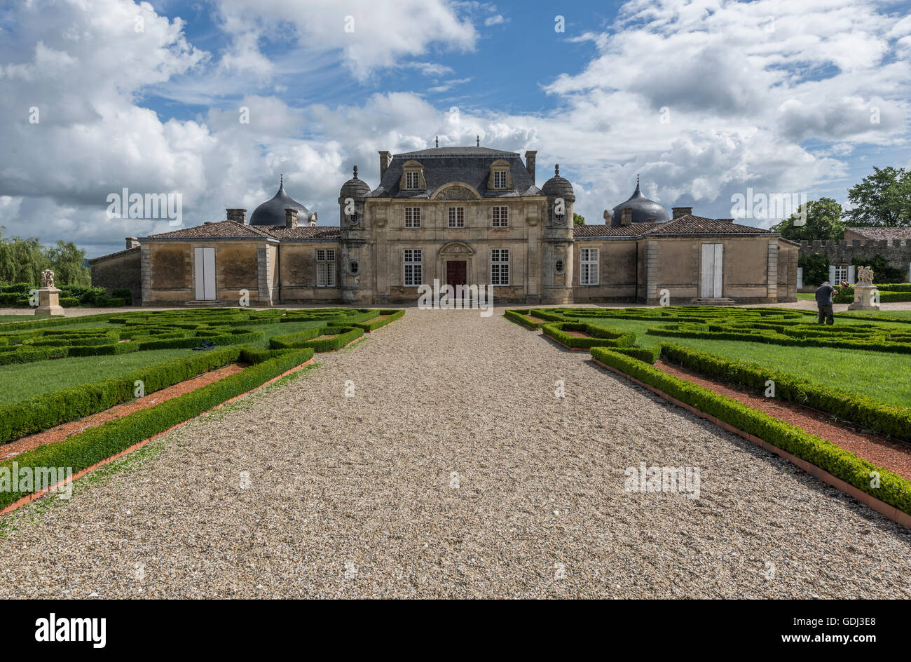 park + Castle of Château de Malle, Preignac, Gironde, France Stock Photo